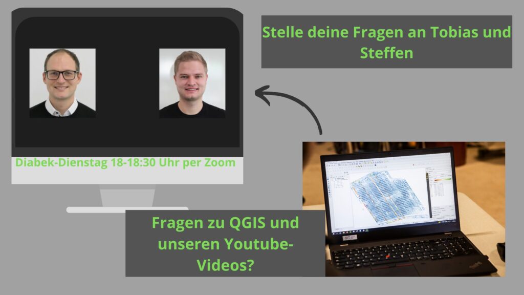 Es wird eine Bildcollage angezeigt. links oben sind zwei Mitarbeiter aus dem Projekt auf einem Bildschirm wie bei einer Videokonferenz angezeigt. Rechts unten zeigt ein Bild einen Laptop, der Schulungsunterlagen anzeigt.