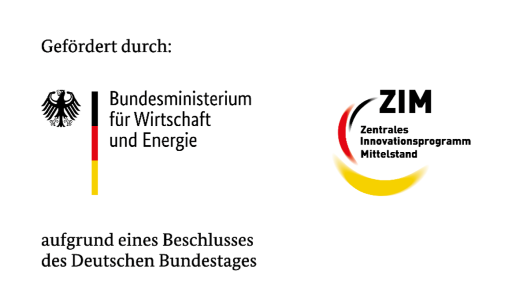 Unser Foto zeigt das Logo des Bundesministeriums für Wirtschaft und Energie sowie von ZIM