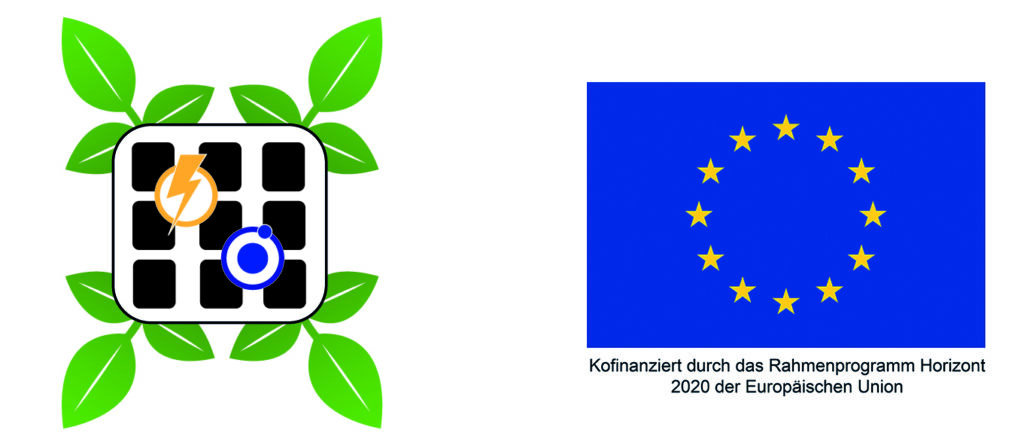 Unser Foto zeigt Links das Logo des Projekts "HYPERFARM", rechts das Logo der Europäischen Union als Projekt-Förderer.