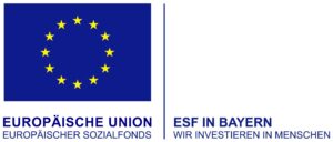Unser Foto zeigt das Logo der ESF in Bayern