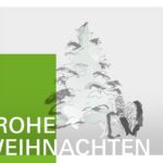 Unser Foto zeigt die Weihnachtskarte des Biomasse-Instituts des Jahres 2021 mit einen gezeichneten Weihnachtsbaum